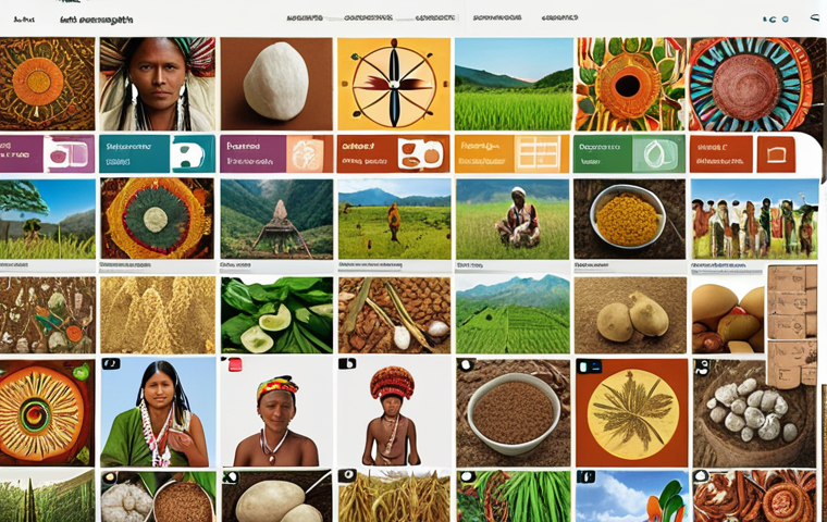 **

A vibrant, colorful digital archive showcasing diverse forms of Indigenous knowledge. The interface features icons representing traditional medicine, sustainable agriculture, and ecological practices. Diverse people are interacting with the database via tablets and laptops, emphasizing global collaboration and knowledge sharing. The overall aesthetic should convey a sense of respect, preservation, and accessibility.

**